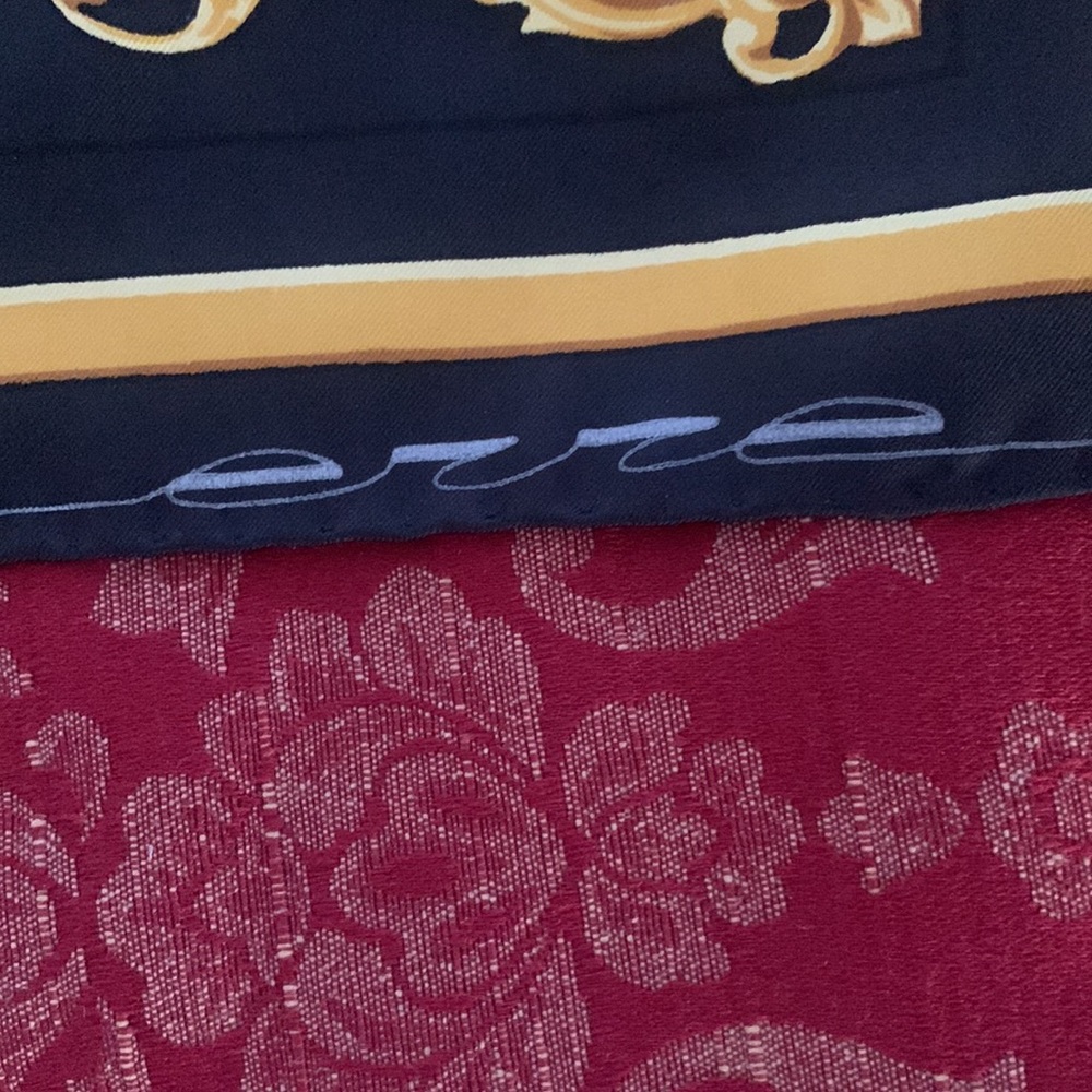 Vintage amazing design signed Erre silk equestrian square scarf rolled edges 29” - Picture 3 of 8